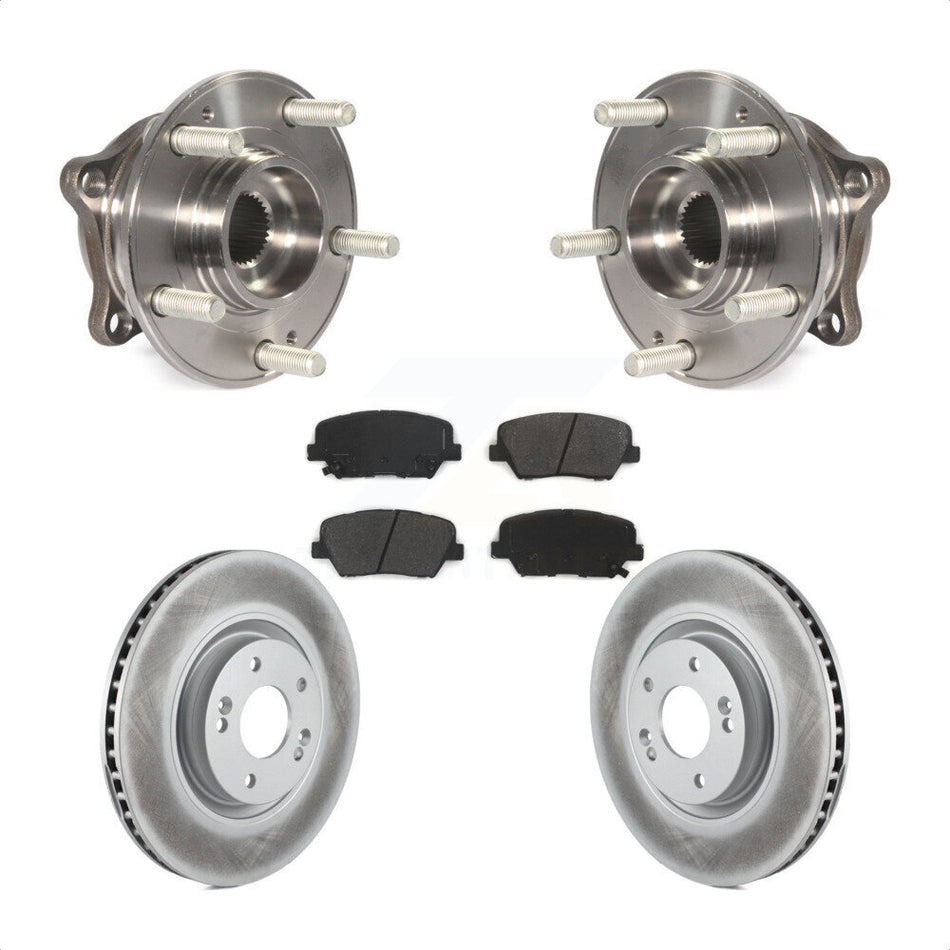 Front Hub Bearing Assembly Coated Disc Brake Rotors And Pads Kit For Hyundai Nexo KBB-127386