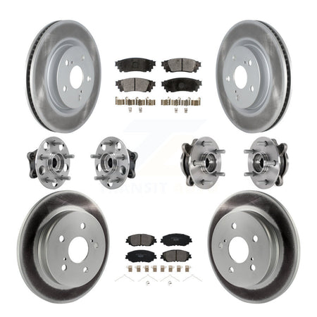 Front Rear Hub Bearing Coated Brake Rotor And Pad Kit (10Pc) For Toyota Camry Lexus ES250 KBB-127406