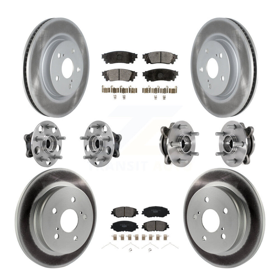 Front Rear Hub Bearing Coated Brake Rotor And Pad Kit (10Pc) For Toyota Camry Lexus ES250 KBB-127406
