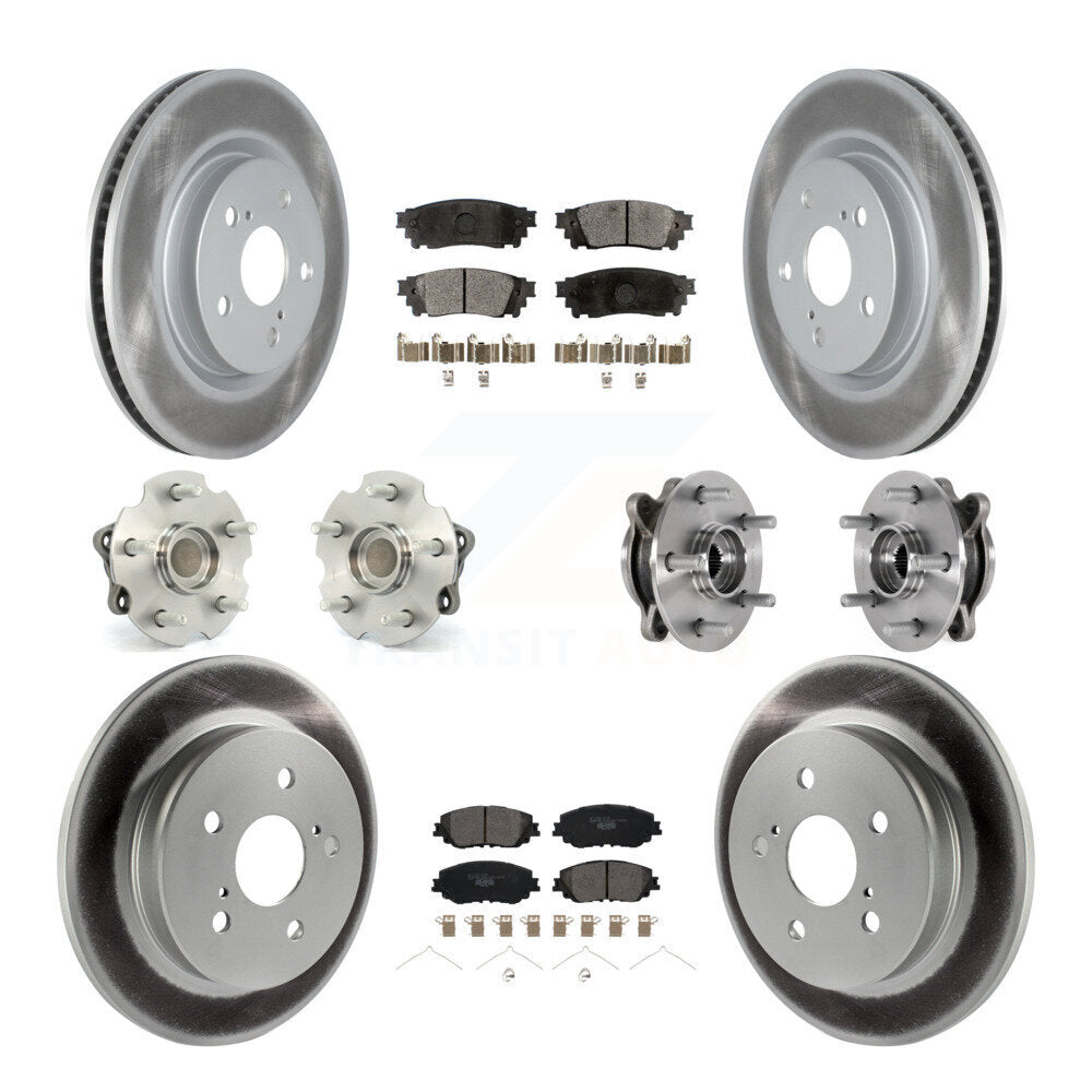 Front Rear Hub Bearing Coated Disc Brake Rotor And Ceramic Pad Kit (10Pc) For Toyota RAV4 KBB-127421