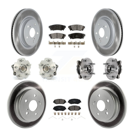 Front Rear Hub Bearing Coated Disc Brake Rotor And Ceramic Pad Kit (10Pc) For Toyota RAV4 KBB-127421