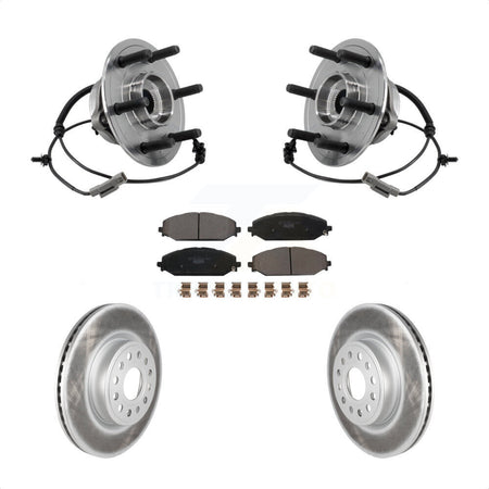 Front Hub Bearing Assembly Coat Brake Rotor Pads Kit For Ram 1500 With 22" Factory Wheels KBB-127438