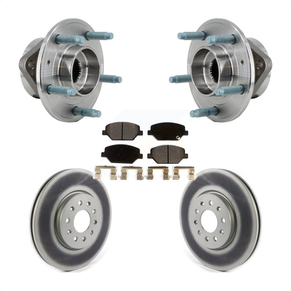 Front Hub Bearing Assembly Coated Brake Rotor & Pad Kit For Chevrolet Equinox GMC Terrain KBB-127443