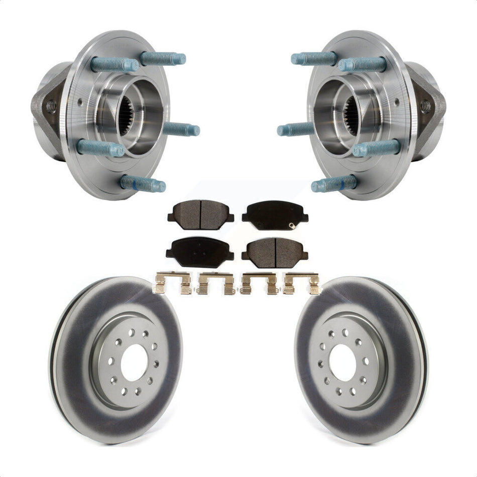 Front Hub Bearing Assembly Coated Brake Rotor & Pad Kit For Chevrolet Equinox GMC Terrain KBB-127443
