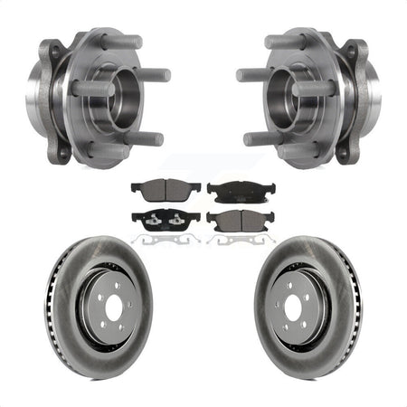 Front Hub Bearing Coated Brake Rotor Pad Kit For Lincoln Nautilus With Vented Rear Rotors KBB-127450