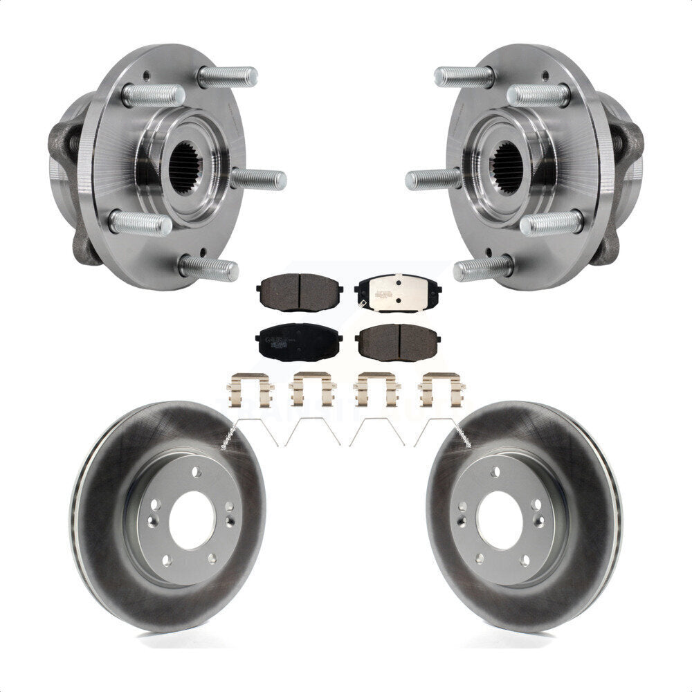 Front Hub Bearing Coated Brake Rotor & Pad Kit For 2017-2019 Kia Soul Naturally Aspirated KBB-127457