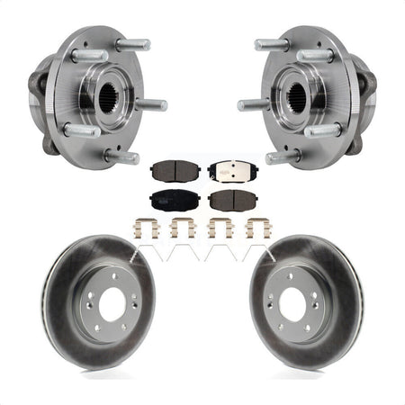 Front Hub Bearing Coated Brake Rotor & Pad Kit For 2017-2019 Kia Soul Naturally Aspirated KBB-127457