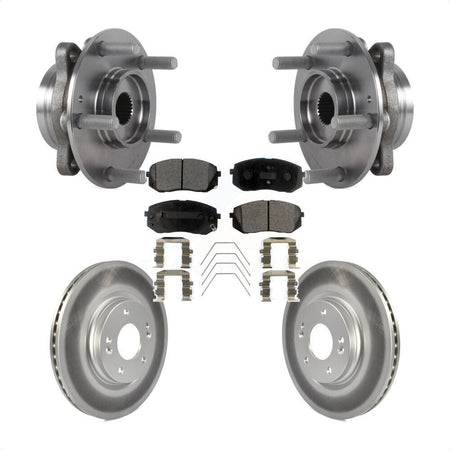Front Hub Bearing Coated Disc Brake Rotor Pad Kit For Kia Forte Hyundai Elantra GT Forte5 KBB-127458