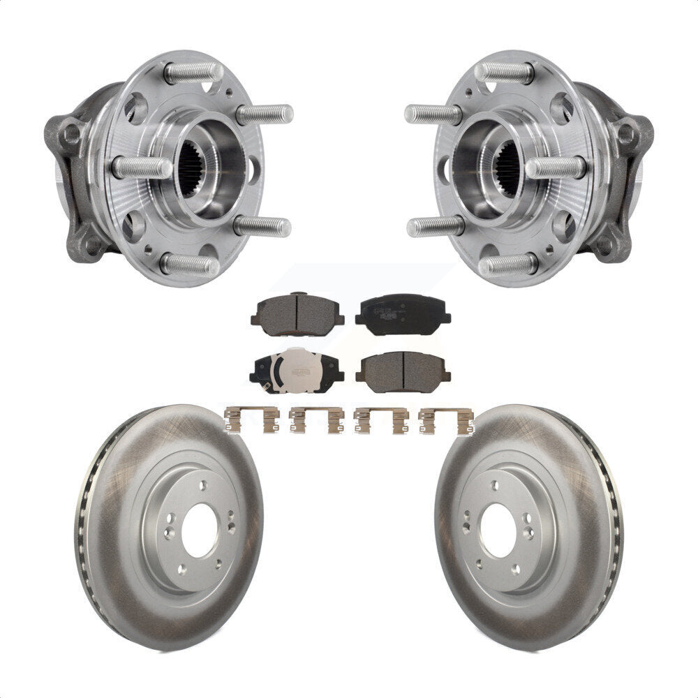Front Hub Bearing Assembly Coated Disc Brake Rotor Pad Kit For 2019-2020 Hyundai Santa Fe KBB-127459