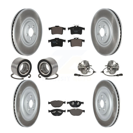 Front Rear Hub Bearing Coat Brake Rotor Pads Shoe Kit (10Pc) For Jaguar XF XJ XKR XFR XJR KBB-127468