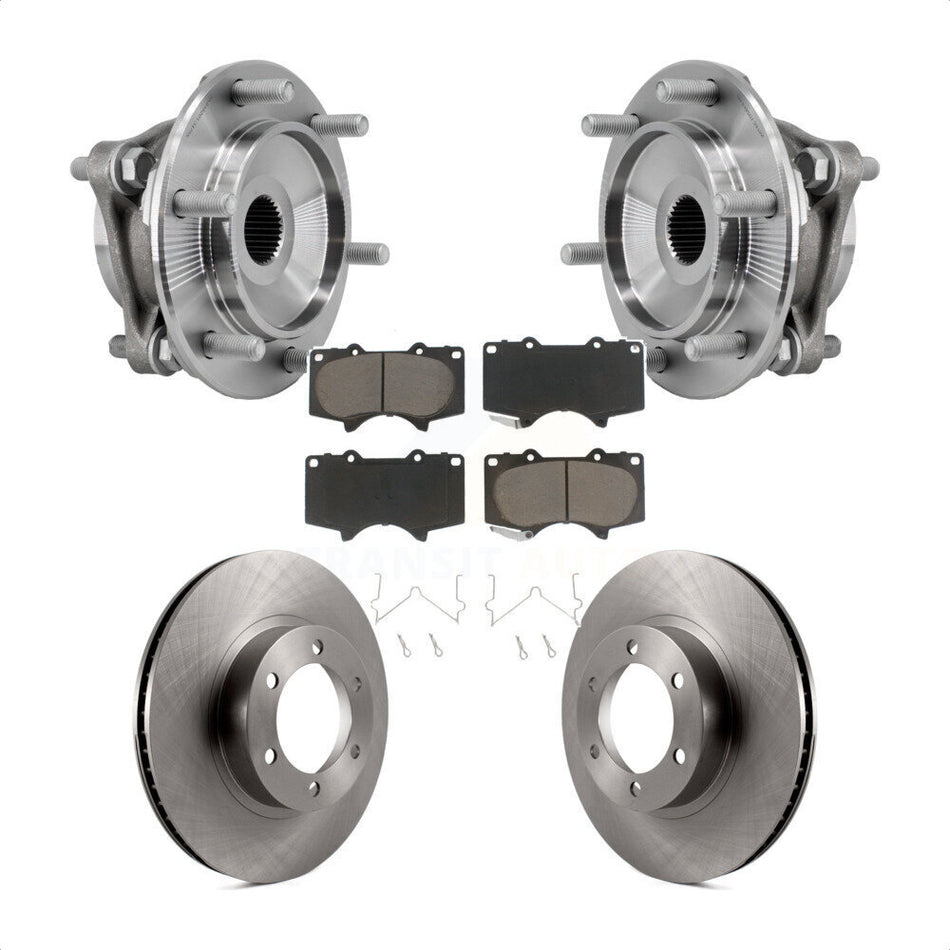 Front Hub Bearing Assembly Disc Brake Rotors And Pads Kit For Toyota 4Runner Lexus GX470 KBB-127477