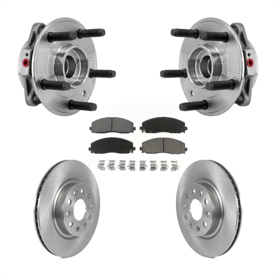Front Hub Bearing Assembly Disc Brake Rotors And Ceramic Pads Kit For Jeep Wrangler KBB-127482