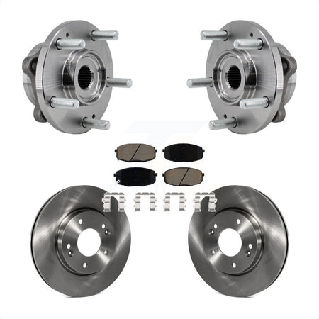 Front Hub Bearing Assembly Brake Rotor Pad Kit For 2017-2019 Kia Soul Naturally Aspirated KBB-127484