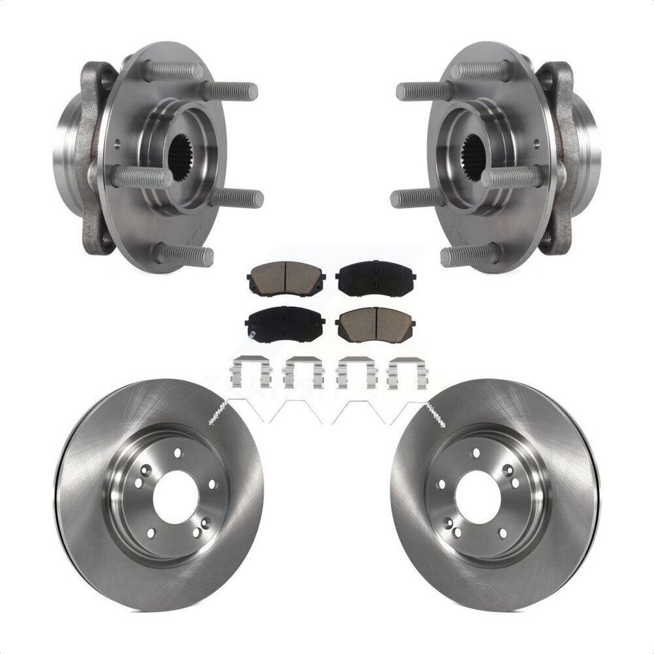 Front Hub Bearing Brake Rotor & Pads Kit For Kia Forte Hyundai Elantra GT Forte5 Veloster KBB-127486