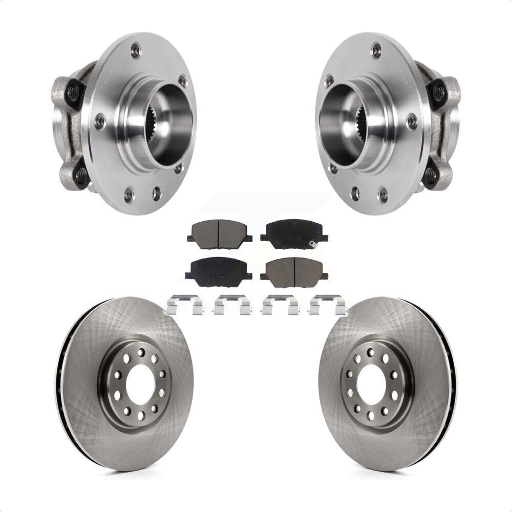 Front Hub Bearing Assembly Disc Brake Rotor & Pad Kit For Jeep Compass Renegade Fiat 500X KBB-127495