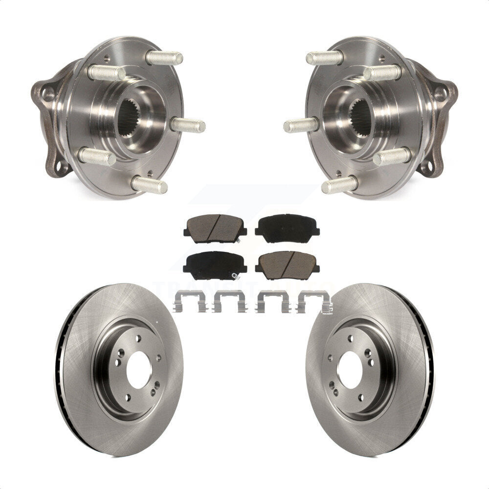 Front Hub Bearing Assembly Disc Brake Rotors And Ceramic Pads Kit For Hyundai Nexo KBB-127496