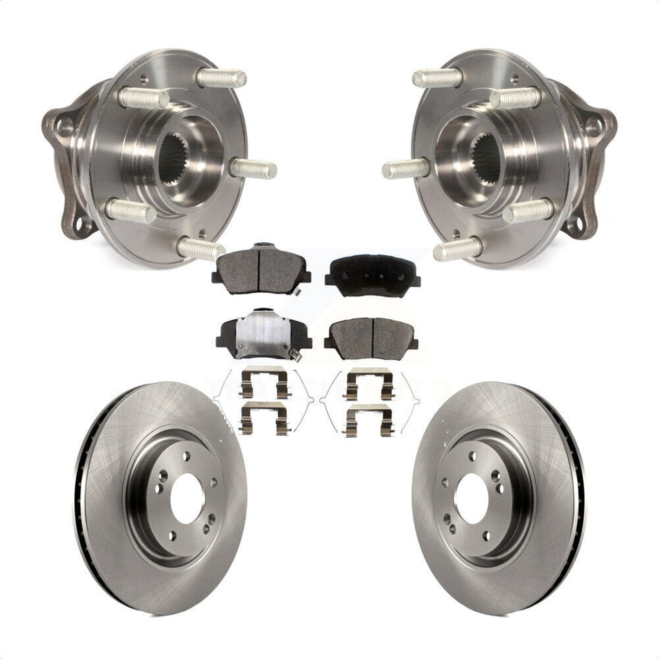 Front Hub Bearing Assembly Disc Brake Rotors And Semi-Metallic Pads Kit For Hyundai Nexo KBB-127503