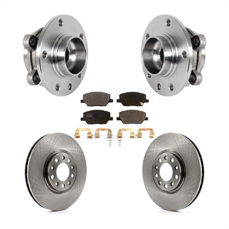 Front Hub Bearing Assembly Disc Brake Rotor & Pad Kit For Jeep Compass Renegade Fiat 500X KBB-127516