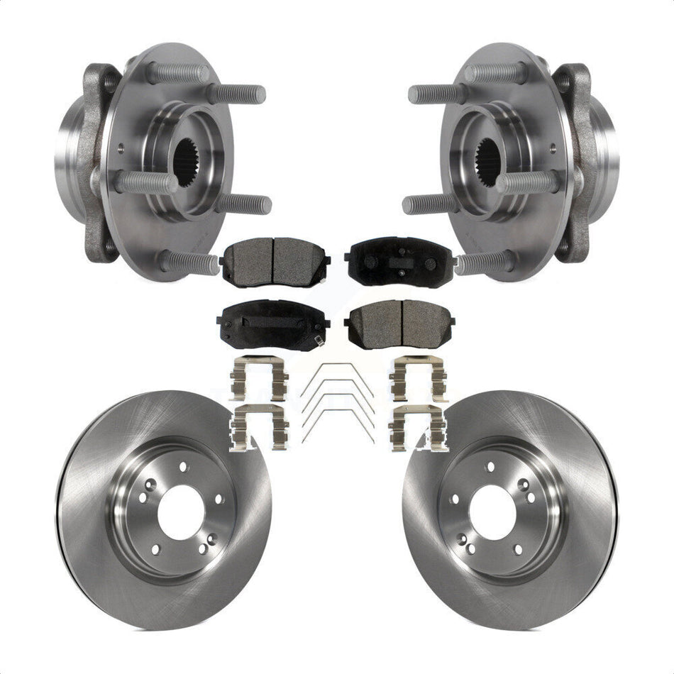 Front Hub Bearing Brake Rotor & Pads Kit For Kia Forte Hyundai Elantra GT Forte5 Veloster KBB-127517