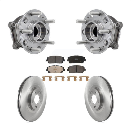 Front Hub Bearing Assembly Disc Brake Rotor & Pads Kit For Hyundai Palisade Kia Telluride KBB-127519