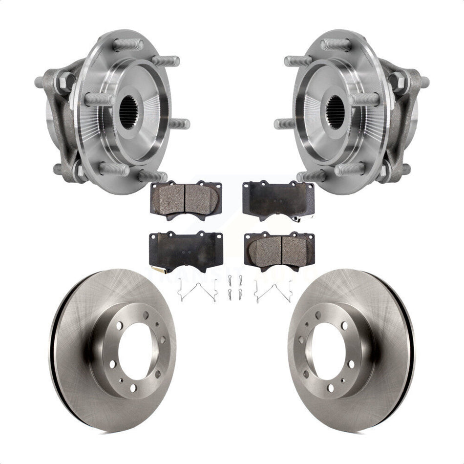 Front Hub Bearing Assembly Brake Rotor & Pad Kit For Toyota Tacoma 4Runner FJ Cruiser 4WD KBB-127520