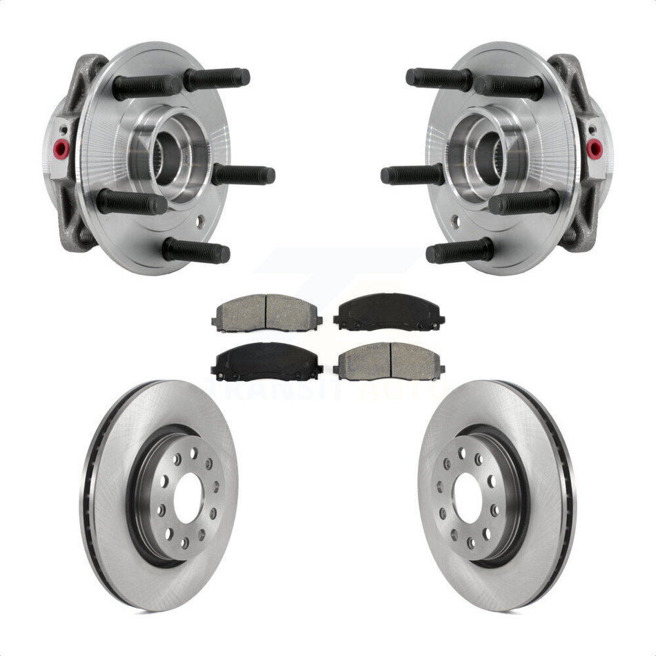 Front Hub Bearing Assembly Disc Brake Rotors And Pads Kit For Jeep Wrangler Gladiator KBB-127536