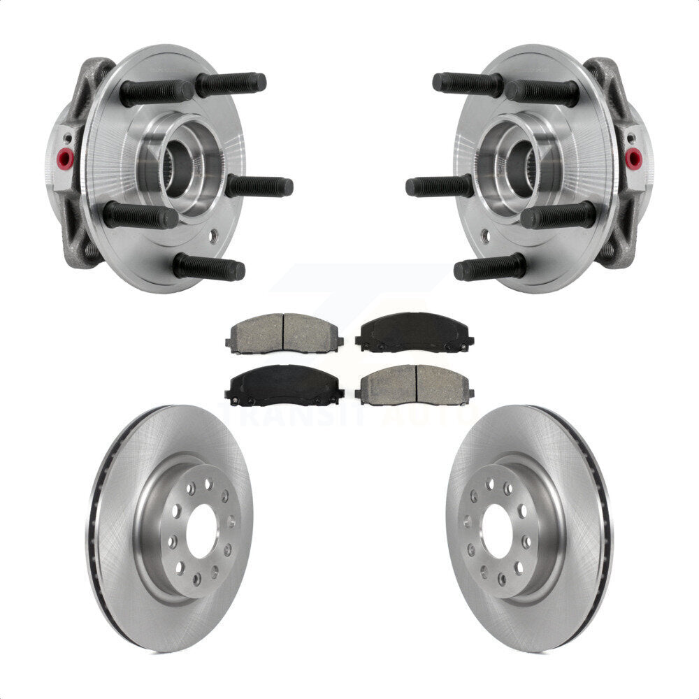 Front Hub Bearing Assembly Disc Brake Rotors And Semi-Metallic Pads Kit For Jeep Wrangler KBB-127537