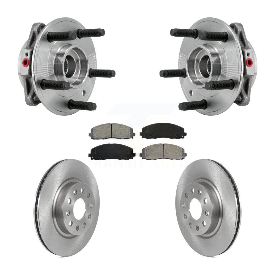 Front Hub Bearing Assembly Disc Brake Rotors And Semi-Metallic Pads Kit For Jeep Wrangler KBB-127537
