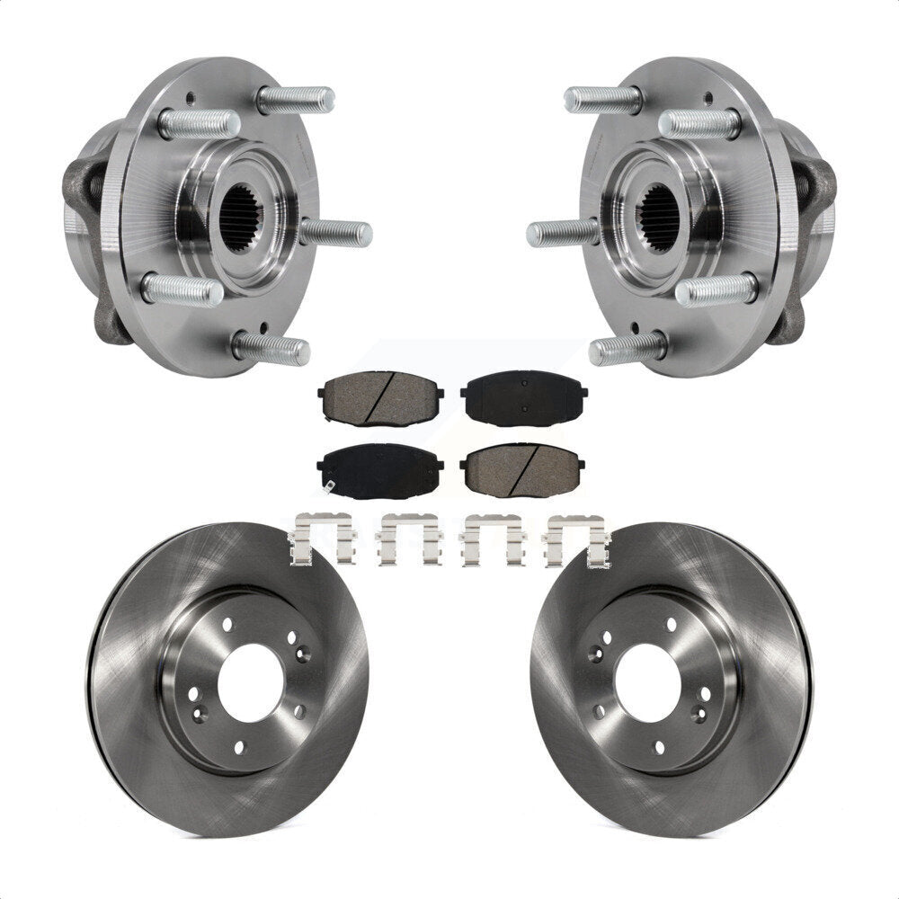 Front Hub Bearing Assembly Brake Rotor Pad Kit For 2017-2019 Kia Soul Naturally Aspirated KBB-127538