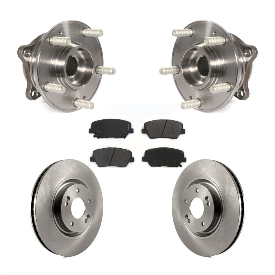 Front Hub Bearing Assembly Disc Brake Rotors And Semi-Metallic Pads Kit For Hyundai Nexo KBB-127545