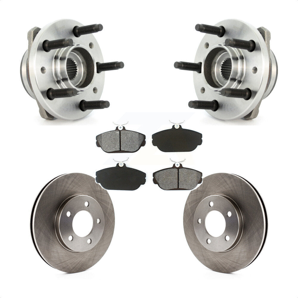 Front Hub Bearing Assembly Disc Brake Rotors And Pads Kit For 1998 Ford Windstar KBB-127547