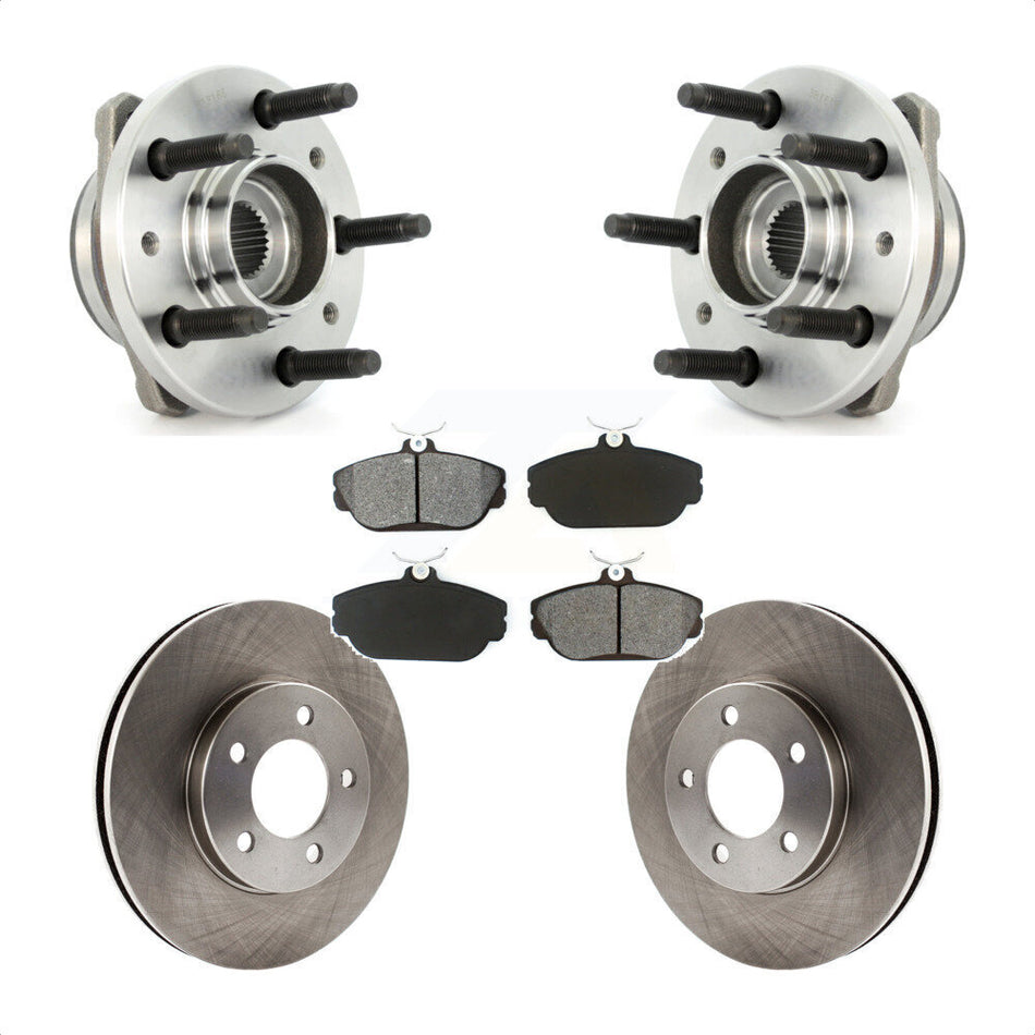 Front Hub Bearing Assembly Disc Brake Rotors And Pads Kit For 1998 Ford Windstar KBB-127547