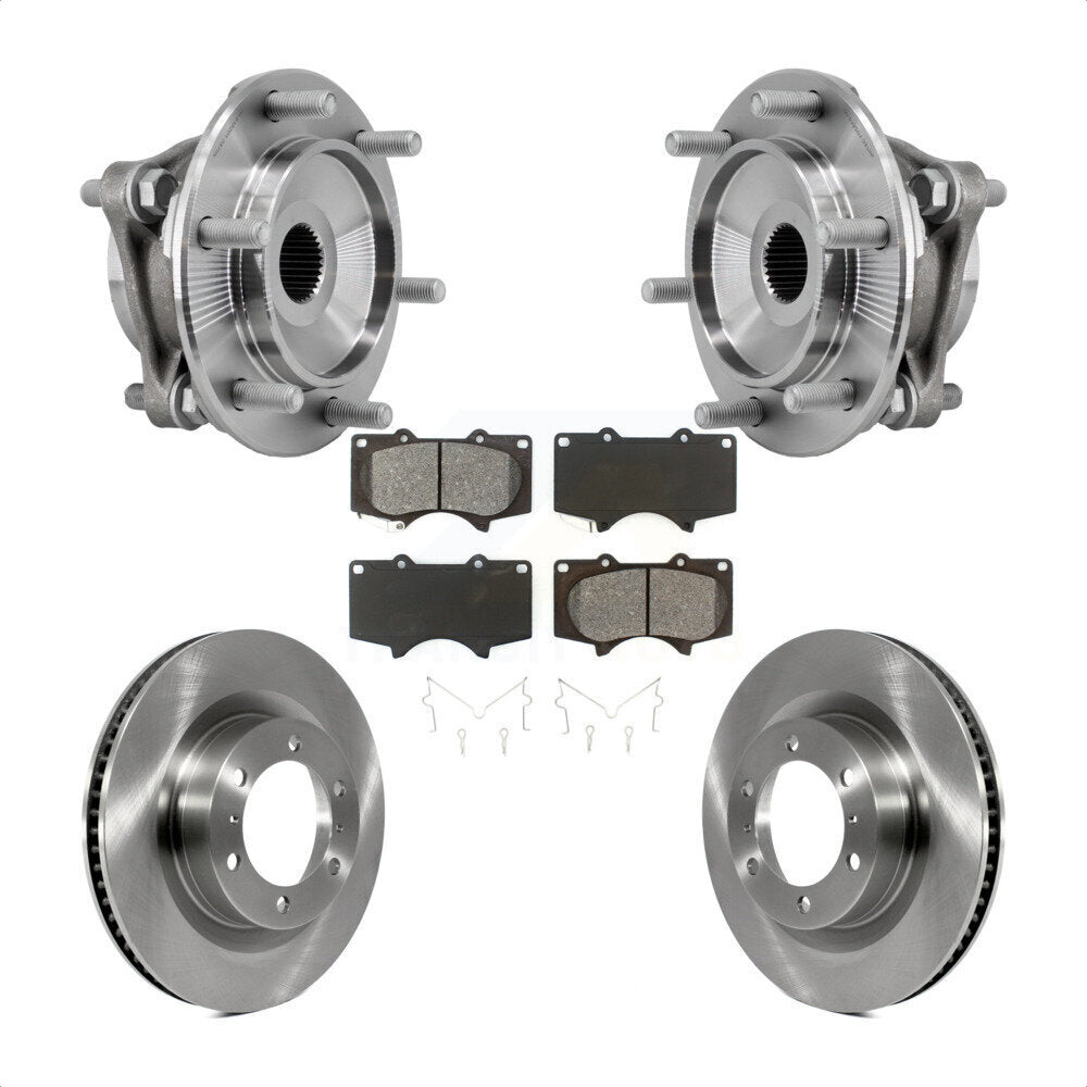 Front Hub Bearing Assembly Brake Rotor & Pad Kit For 2010-2023 Toyota 4Runner Lexus GX460 KBB-127548