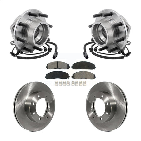 Front Hub Bearing Assembly Disc Brake Rotors And Pads Kit For Ford F-350 Super Duty 4WD KBB-127549