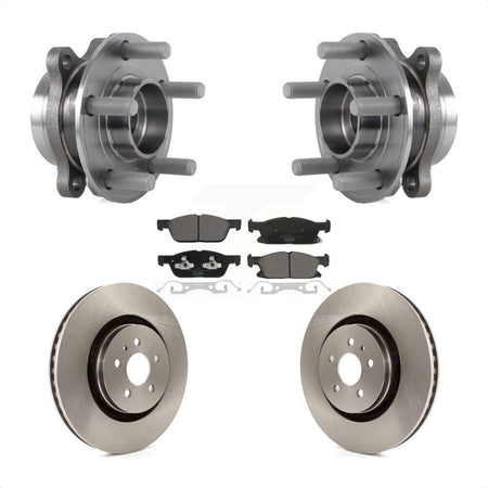 Front Hub Bearing Brake Rotor Pads Kit For 19-23 Lincoln Nautilus With Vented Rear Rotors KBB-127552