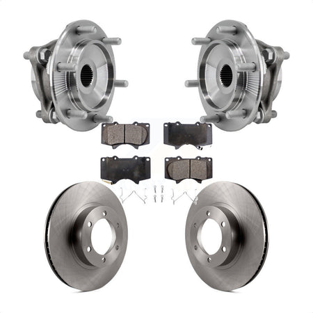 Front Hub Bearing Assembly Disc Brake Rotors And Pads Kit For Toyota 4Runner Lexus GX470 KBB-127556