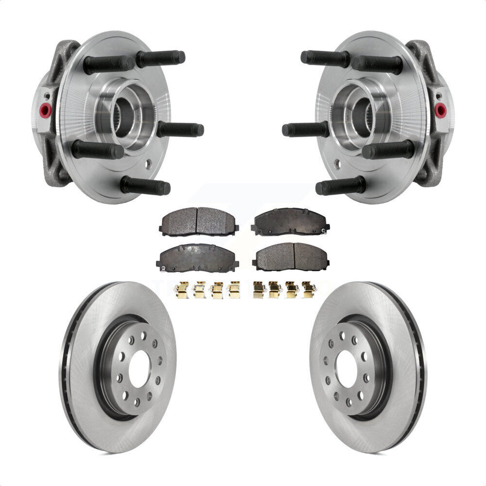 Front Hub Bearing Assembly Disc Brake Rotors And Pads Kit For Jeep Wrangler Gladiator KBB-127560