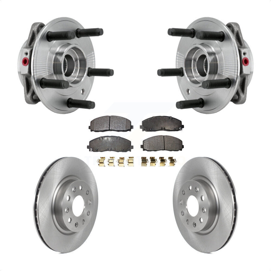 Front Hub Bearing Assembly Disc Brake Rotors And Ceramic Pads Kit For Jeep Wrangler KBB-127561