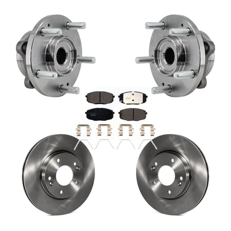 Front Hub Bearing Assembly Brake Rotor Pad Kit For 2017-2019 Kia Soul Naturally Aspirated KBB-127563