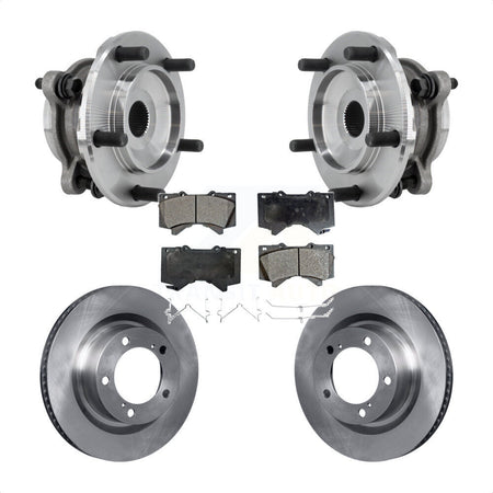 Front Hub Bearing Brake Rotor And Pad Kit For Toyota Tundra Sequoia Complete Assembly 4WD KBB-127567