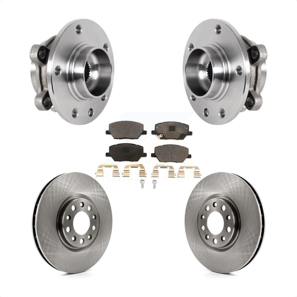 Front Hub Bearing Assembly Disc Brake Rotor & Pad Kit For Jeep Compass Renegade Fiat 500X KBB-127575