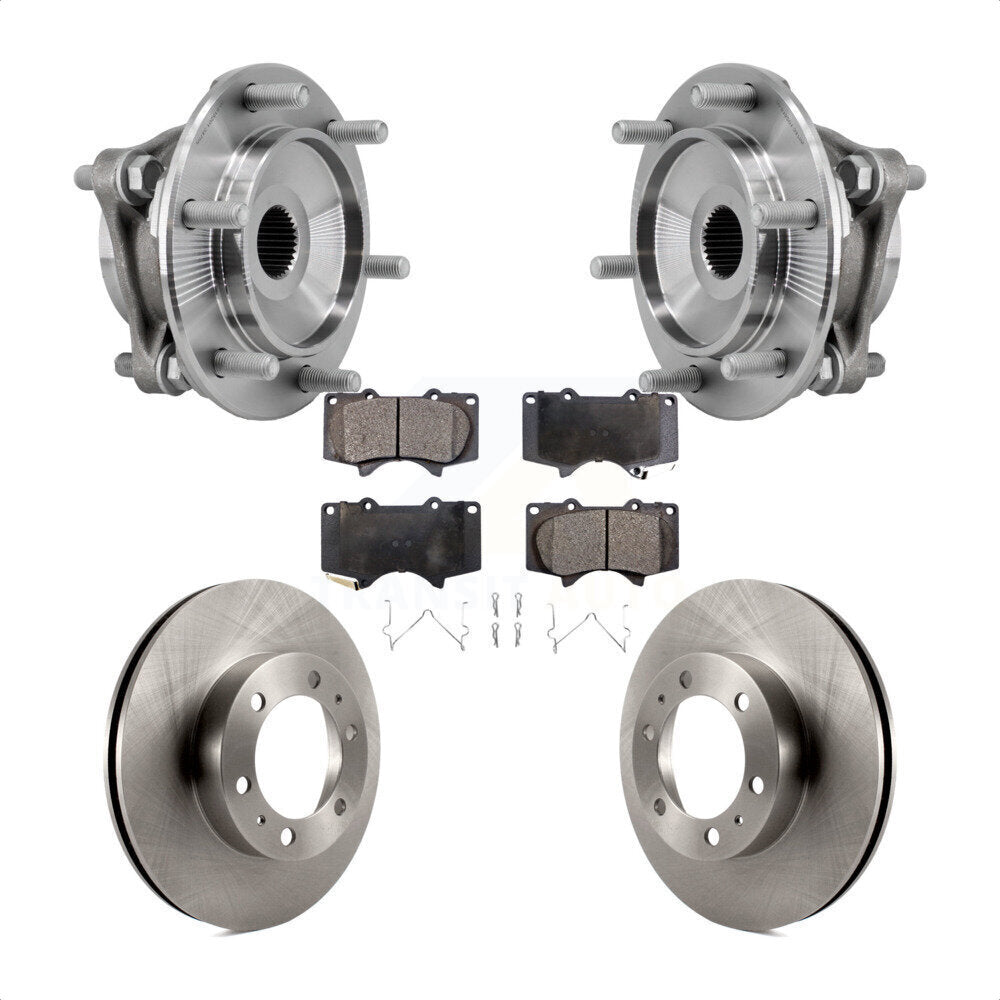 Front Hub Bearing Assembly Brake Rotor & Pad Kit For Toyota Tacoma 4Runner FJ Cruiser 4WD KBB-127577