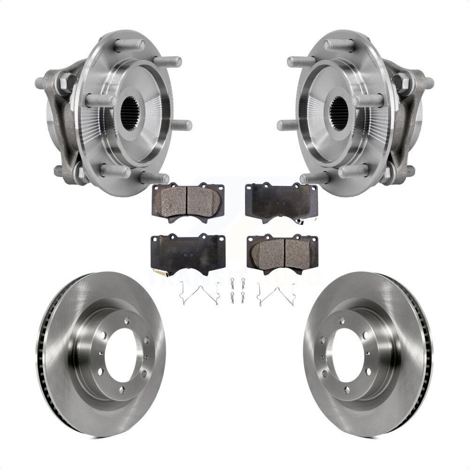 Front Hub Bearing Assembly Brake Rotor & Pad Kit For 2010-2023 Toyota 4Runner Lexus GX460 KBB-127579