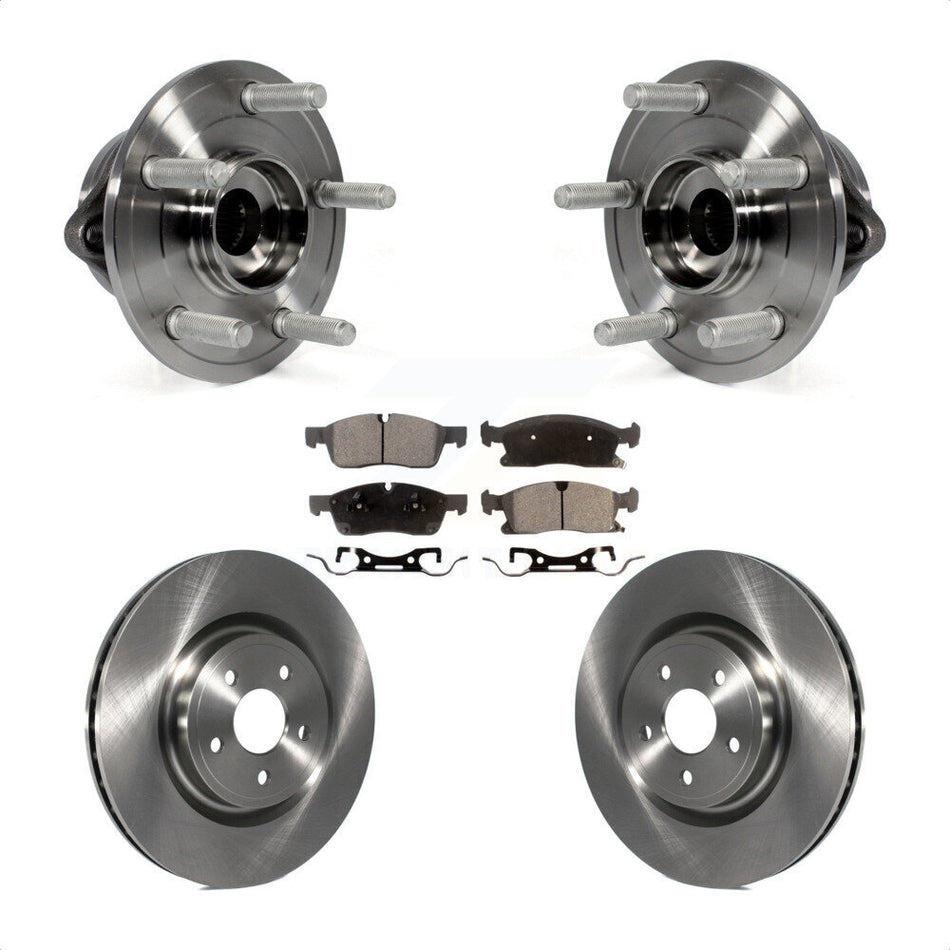 Front Hub Bearing Brake Rotor & Pad Kit For Dodge Durango With 380mm Diameter KBB-127589