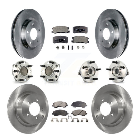 Front Rear Hub Bearing Disc Brake Rotor Pad Kit (10Pc) For Dodge Avenger Chrysler Sebring KBB-127603
