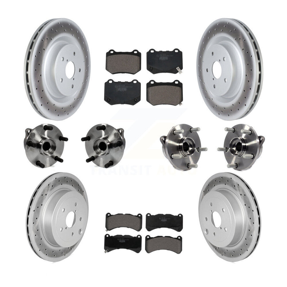 Front Rear Hub Bearing Coated Brake Rotor And Pad Kit (10Pc) For 2018-2020 Subaru WRX STI KBB-127614