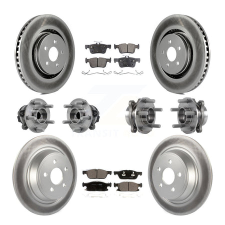 Front Rear Hub Bearing Coated Disc Brake Rotor Pad Kit (10Pc) For Lincoln Continental FWD KBB-127620