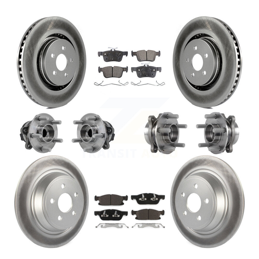 Front Rear Hub Bearing Coat Brake Rotor Pad Kit (10Pc) For Ford Edge Lincoln Nautilus MKX KBB-127624