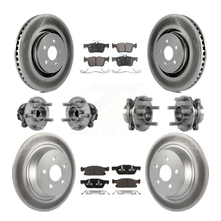 Front Rear Hub Bearing Coat Brake Rotor Pad Kit (10Pc) For Ford Edge Lincoln Nautilus MKX KBB-127624