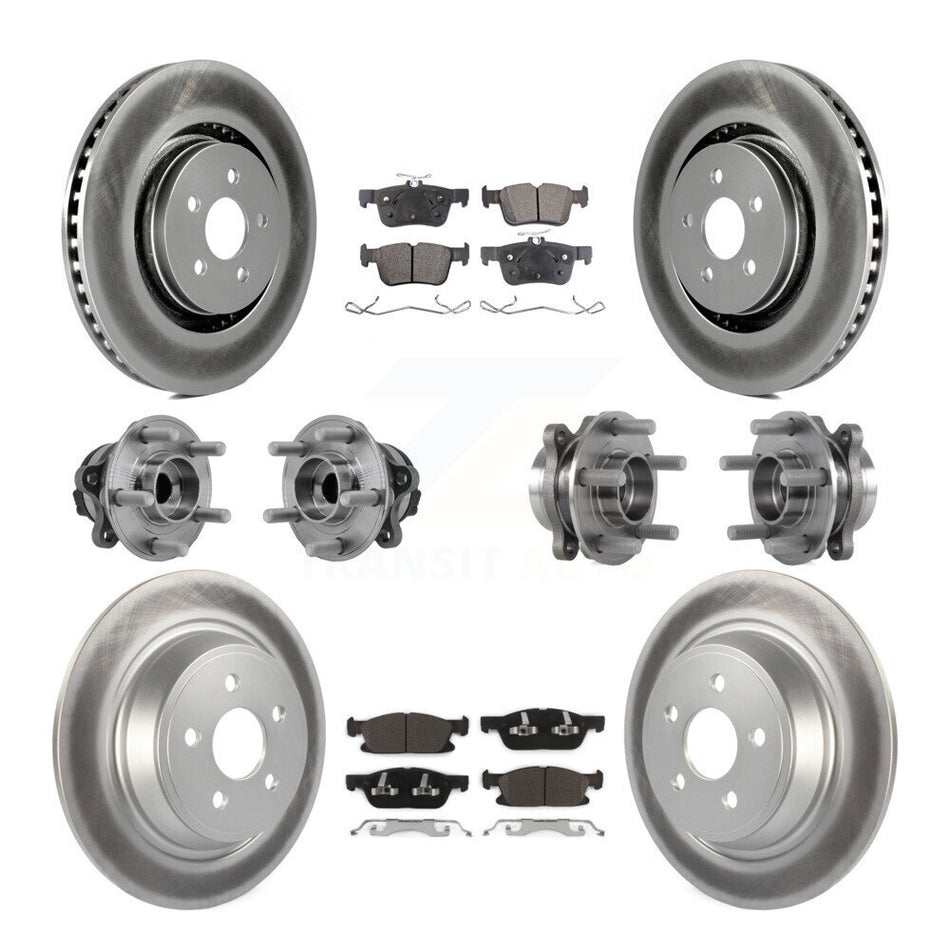 Front Rear Hub Bearing Coat Brake Rotor Pad Kit (10Pc) For Ford Edge Lincoln Nautilus MKX KBB-127624